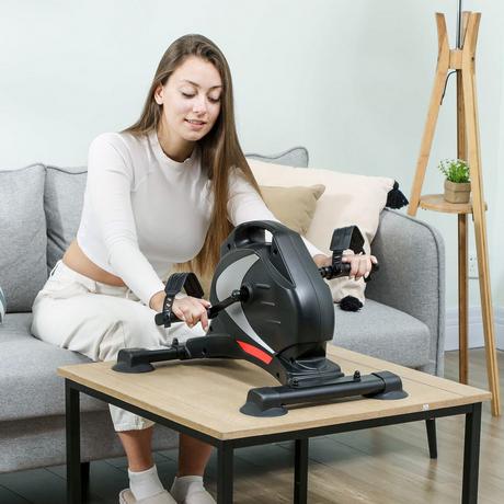 Northio  Entraîneur à pédales Mini vélo d'exercice silencieux avec 8 niveaux de résistance magnétique Écran LCD Entraîneur de jambes portable avec tapis antidérapant Entraîneur de pédales d'entraînement des bras et des jambes pour personnes âgées pour la maison no 