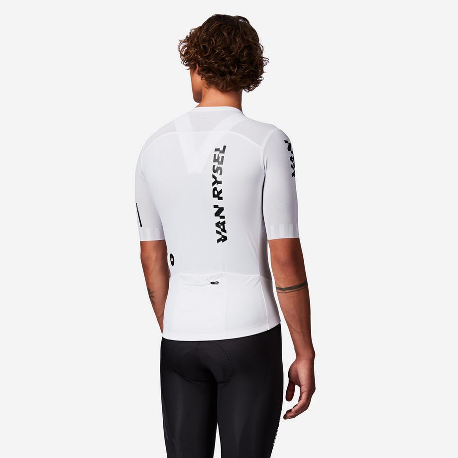 VAN RYSEL  Maillot manches courtes de vélo de route très ajusté unisexe - RCR-R 2 blanc 