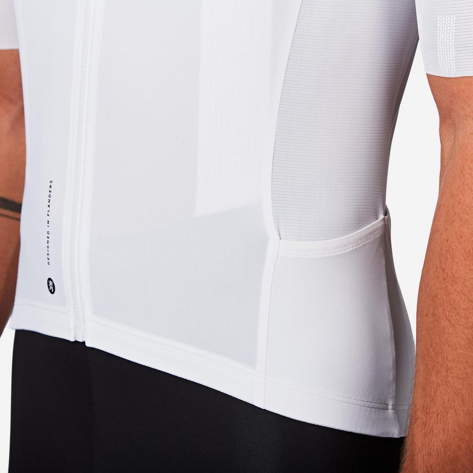 VAN RYSEL  Maillot manches courtes de vélo de route très ajusté unisexe - RCR-R 2 blanc 