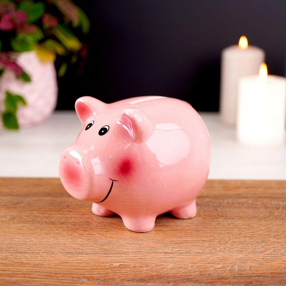 B2X Tirelire en Céramique : Belle Tirelire Rose pour Vos Épargnes  