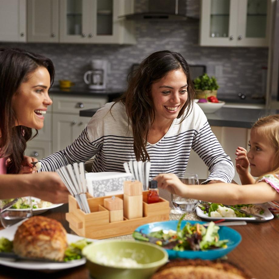 B2X Portaposate in bambù con porta tovaglioli  