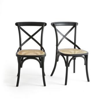 Lot de 2 chaises bois et cannage Cedak