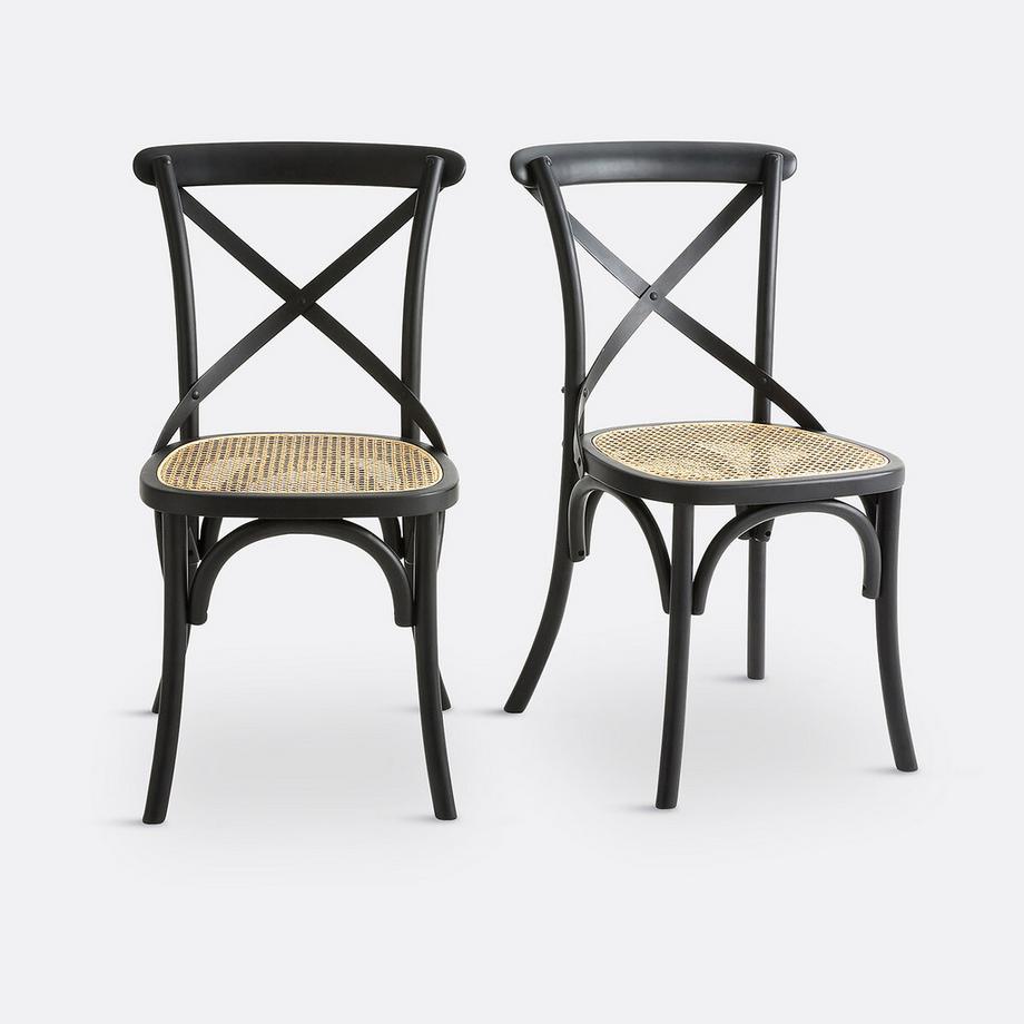 La Redoute Intérieurs Lot de 2 chaises bois et cannage Cedak  