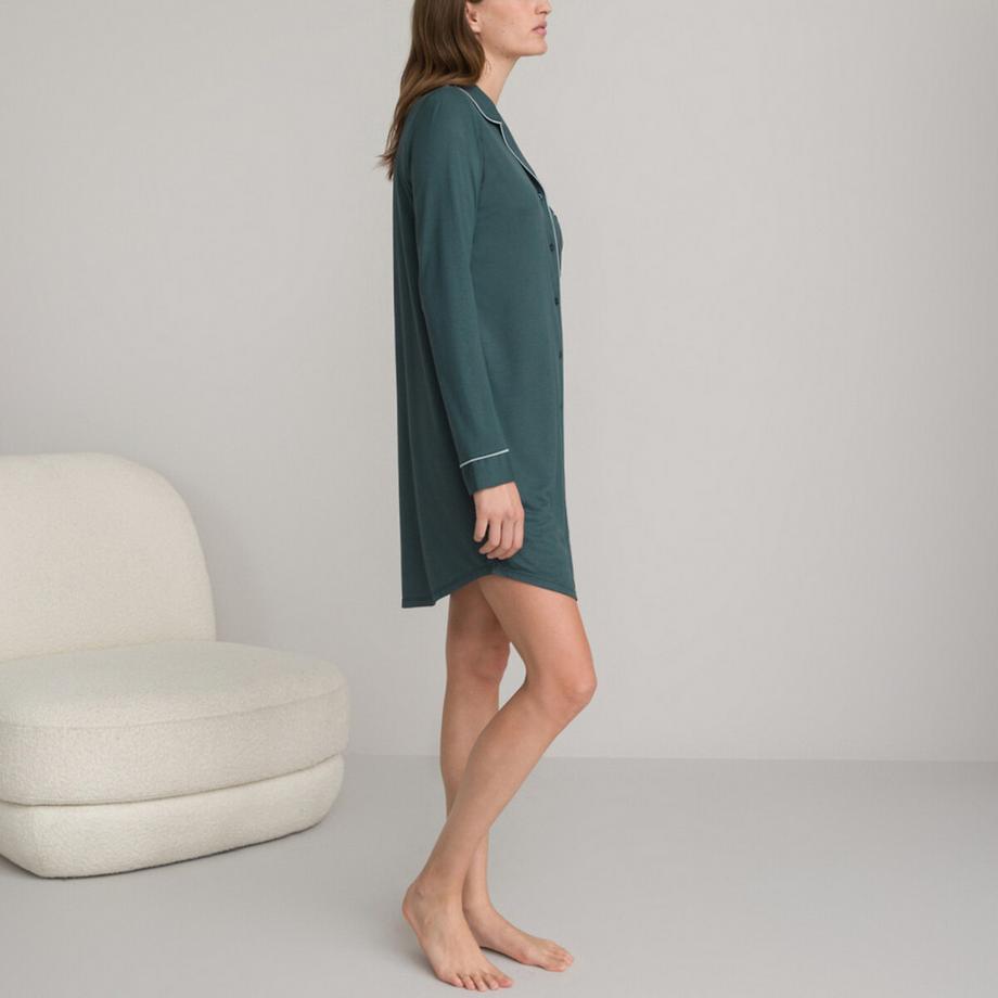 La Redoute Collections Chemise de nuit liquette avec col revers  