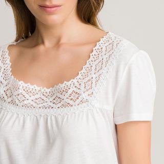 La Redoute Collections  Chemise de nuit dentelle et coton peigné 