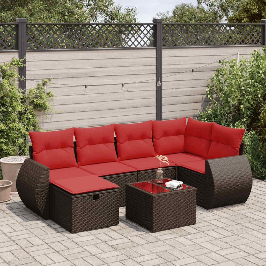 VidaXL Ensemble de canapés de jardin rotin synthétique  