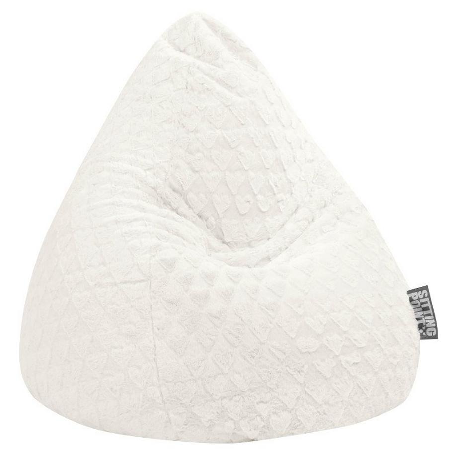 Sitzsack BeanBag Fluffy Hearts XL, weiss