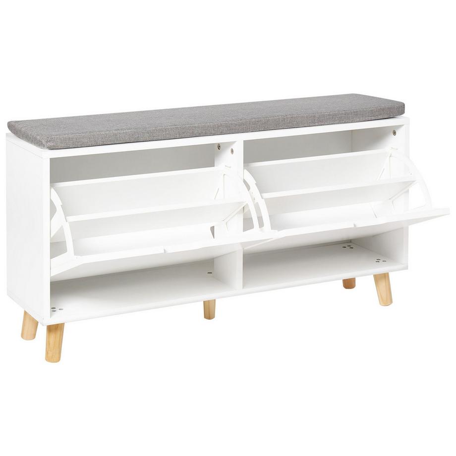 Beliani Panca contenitore per scarpe en Fibra a media densità (MDF) Minimalista MINERAL  