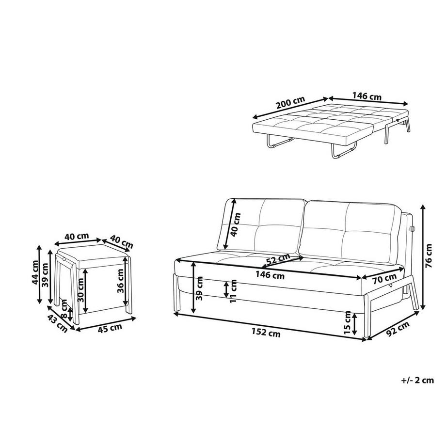 Beliani Set da salotto en Tessuto Minimalista EDLAND  
