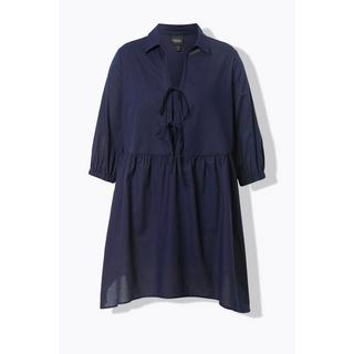Ulla Popken Blusa Taglio Svasato Orlo a Punte Collo Camicia Maniche 3/4  