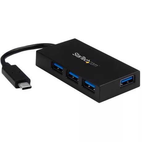 STARTECH.COM  StarTech.com 4 Port USB C Hub - USB Typ-C Hub mit 4x USB-A Ports (USB 3.0 SuperSpeed 5Gbits) - USB Busbetrieben oder Netzteilversorgung(inkl.) - Reise USB-C auf USB-A BC 1.2 Hub 