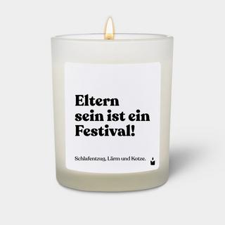 CandleHand Bougie Parfumée Woody Eltern sein ist ein Festival! Schlafentzug, Lärm und Kotze.  