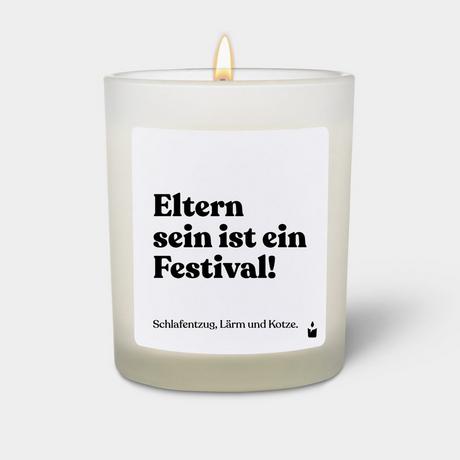 CandleHand Bougie Parfumée Woody Eltern sein ist ein Festival! Schlafentzug, Lärm und Kotze.  