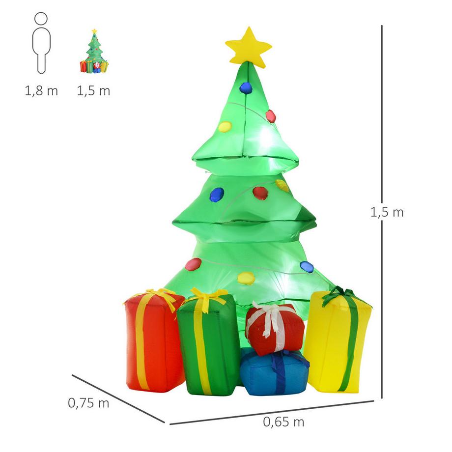 HOMCOM Aufblasbarer Weihnachtsbaum  