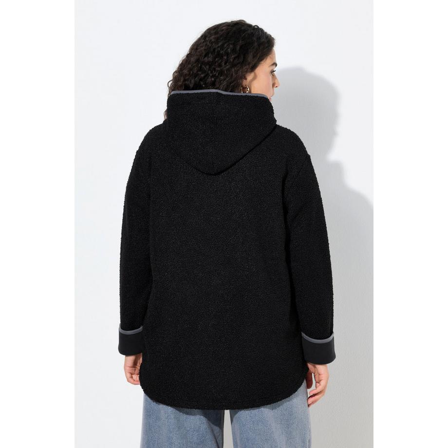 Ulla Popken Veste Teddy Capuche Poches Zippées Doublure Polaire  