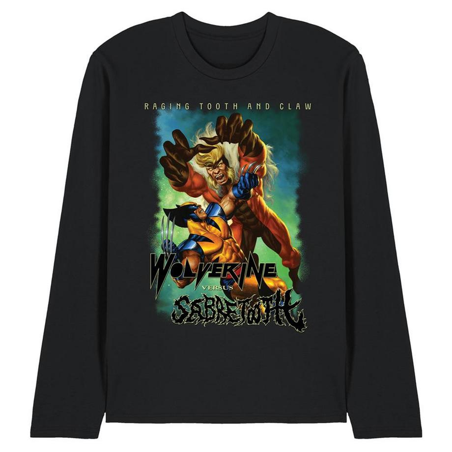 Wolverine Versus Sabretooth Maglietta Manica Lunga