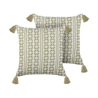 Beliani Lot de 2 coussins en Coton Boho SYRINGA  