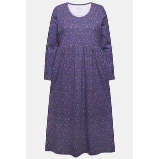 Ulla Popken  Jerseykleid, grafischer Druck, A-Linie, Rundhals, Langarm 