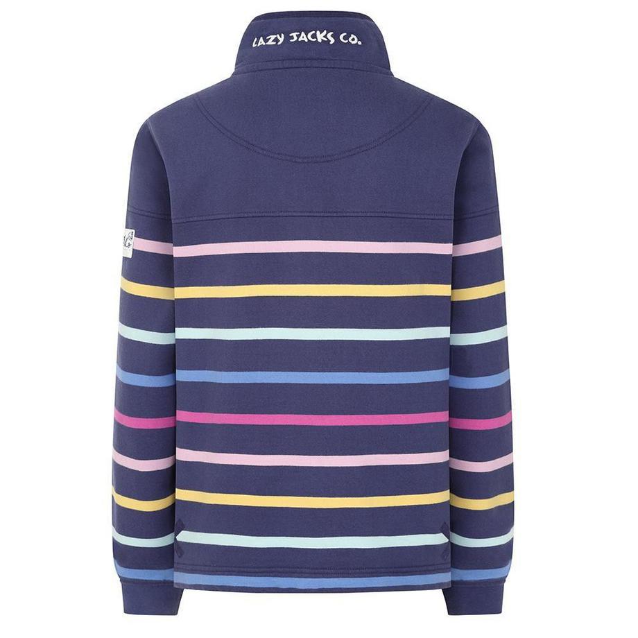Lazy Jacks Gestreiftes Knopfhals Sweatshirt  
