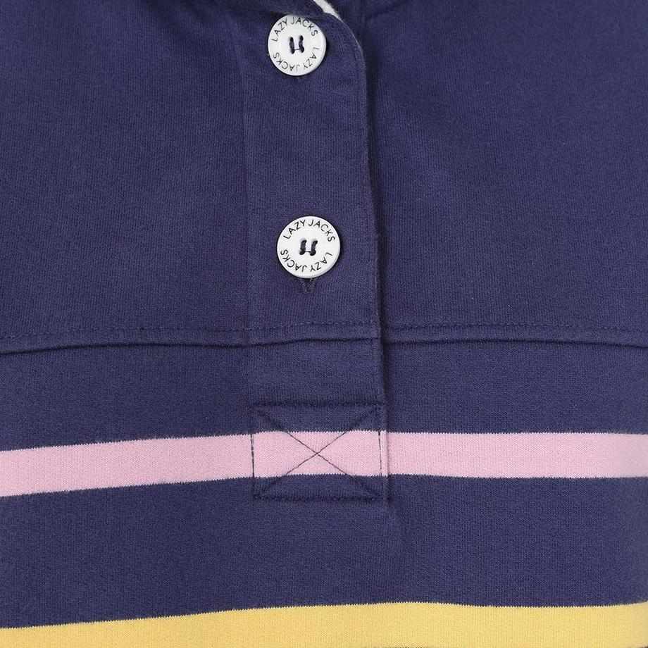 Lazy Jacks Gestreiftes Knopfhals Sweatshirt  