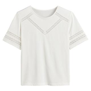 La Redoute Collections  T-Shirt mit rundem Ausschnitt & Guipure-Spitze 