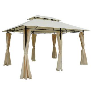 Northio Padiglione Da Giardino Doppio Tetto 3X4M Beige + Nero Per Tende Da Giardino E Feste  