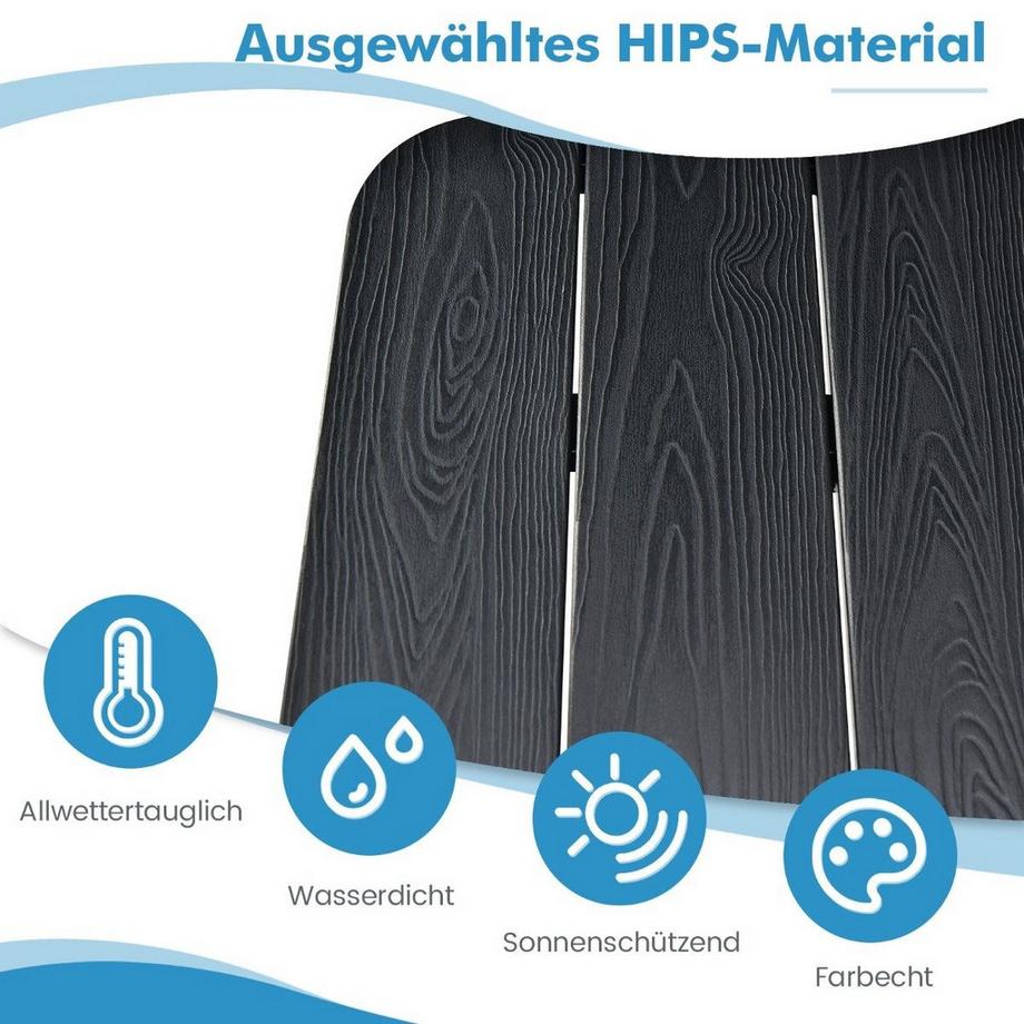 Northix  Table à balustrade pliante table suspendue pour intérieur et extérieur noir 