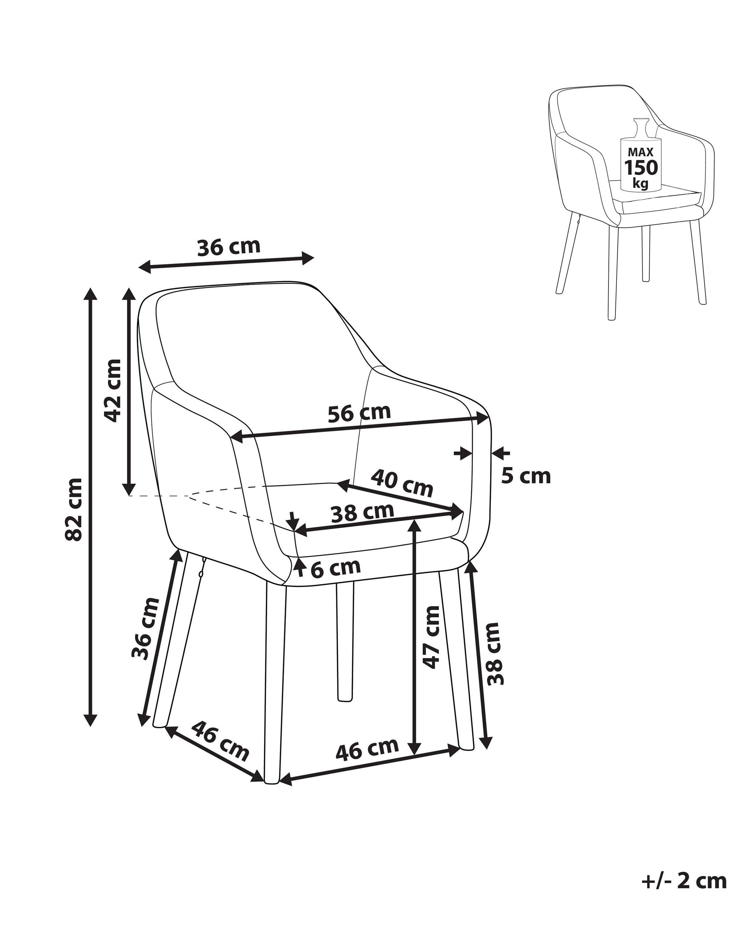 Beliani Chaise de salle à manger en Cuir PU Rétro YORKVILLE  