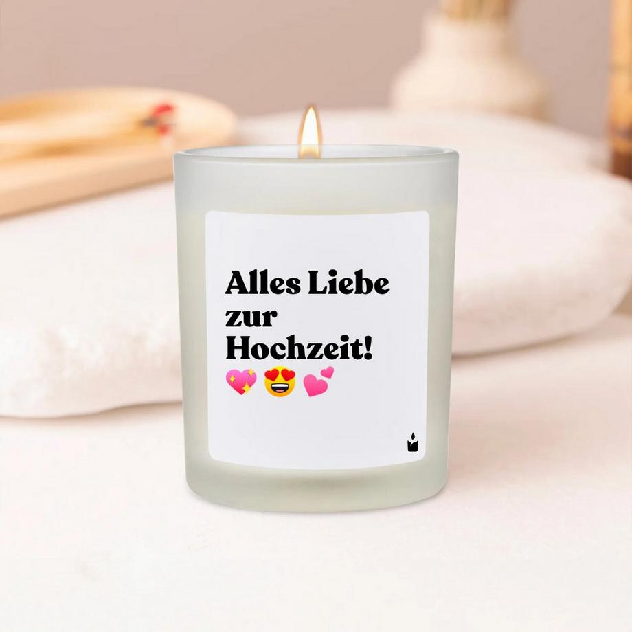 CandleHand Duftkerze Flowery Alles Liebe zur Hochzeit!  