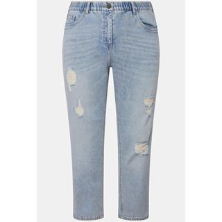 Ulla Popken  7/8-Boyfriend-Jeans, Farbverlauf, Destroy-Effekte 