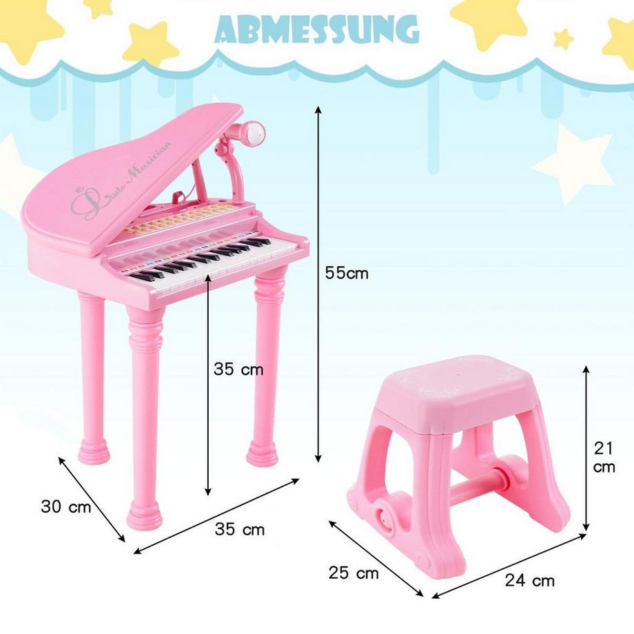 Northix  Clavier pour enfants avec tabouret, 31 touches 
