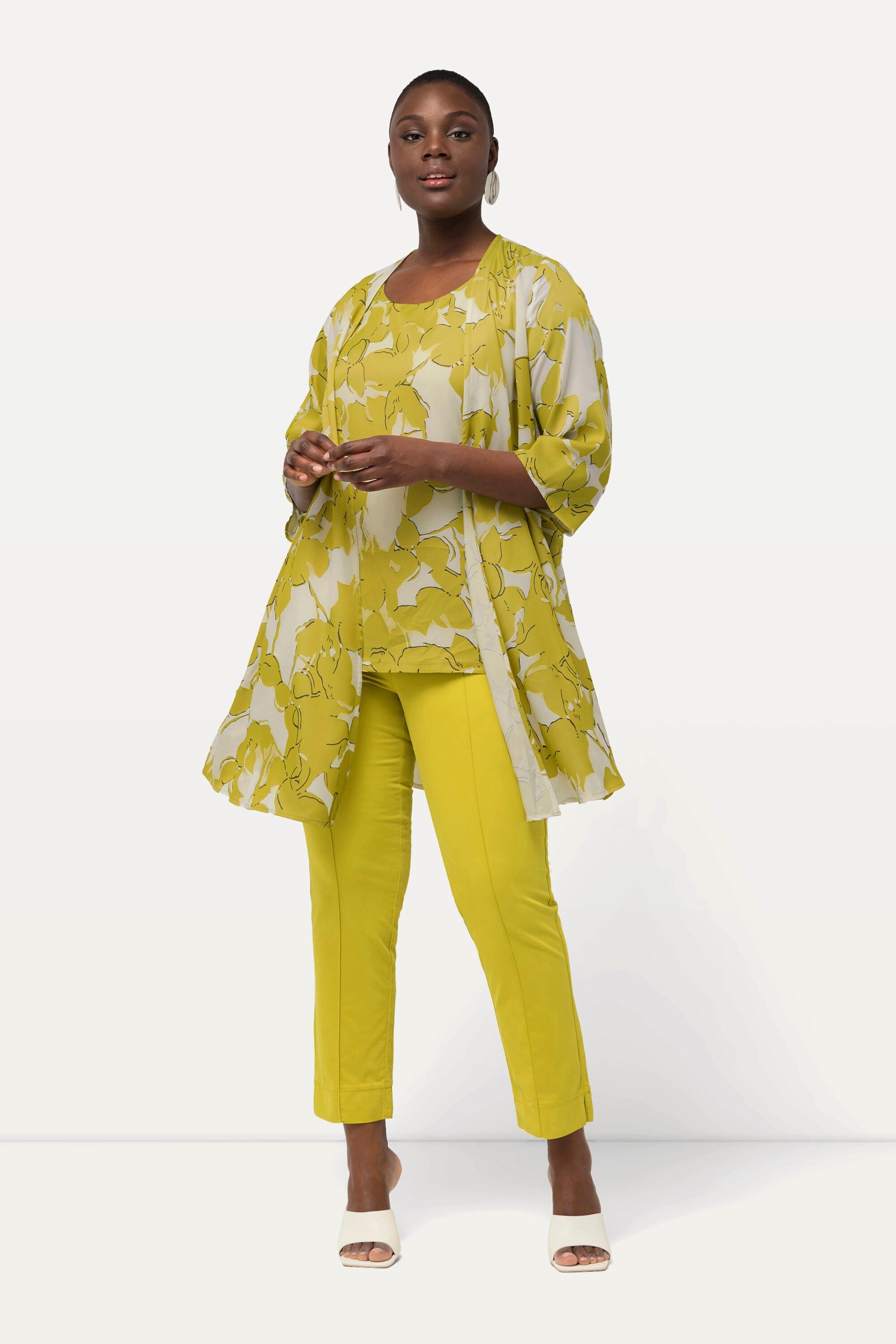 Ulla Popken Ausbrenner A-Linie V-Ausschnitt 3/4 Arm Jacke  