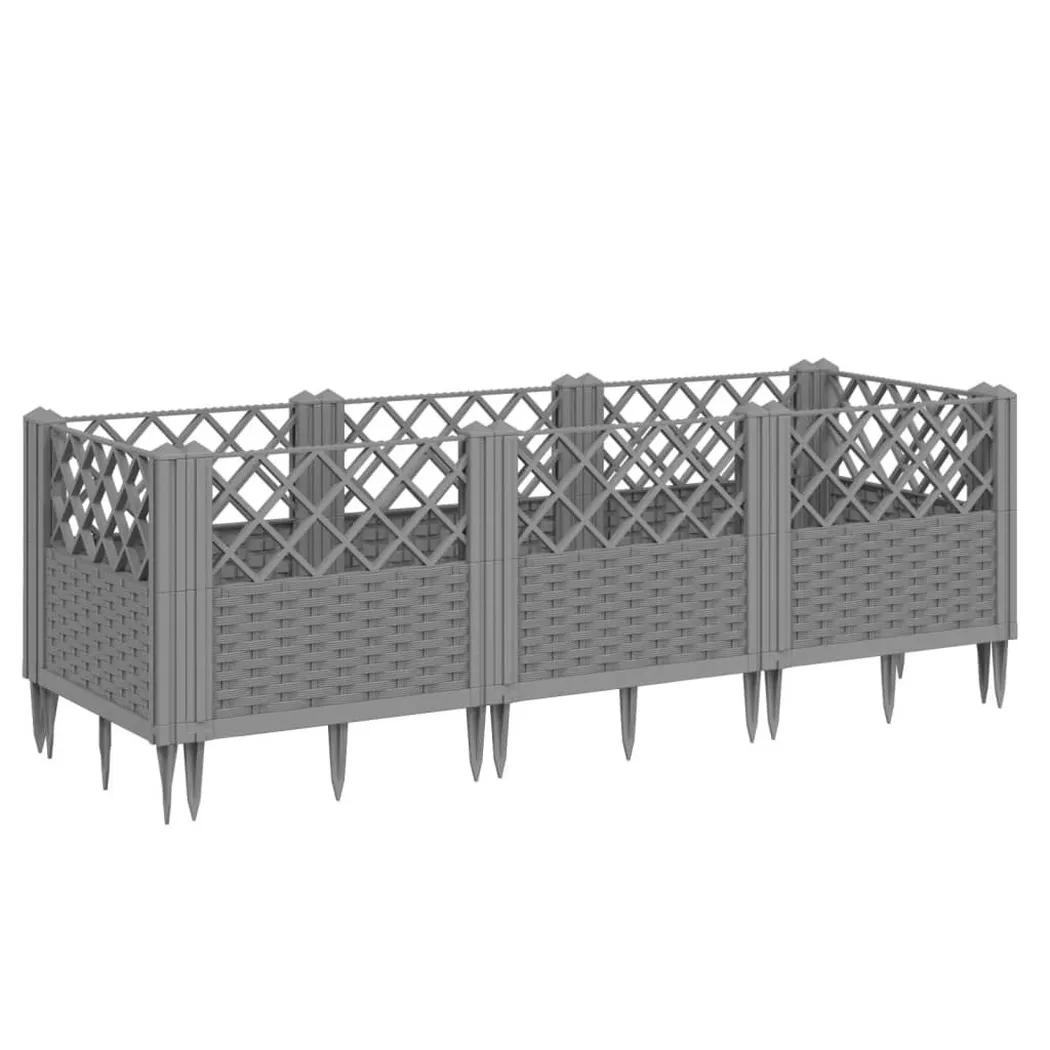 VidaXL - fioriera da giardino Polipropilene, One Size, Grigio