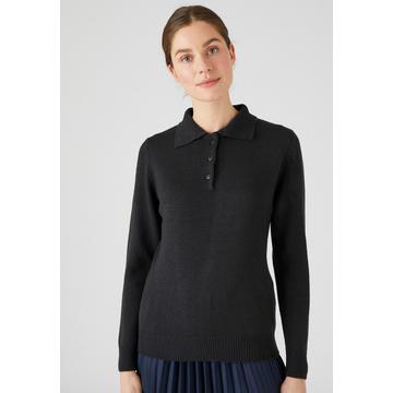 Pull col polo maille jersey souple.