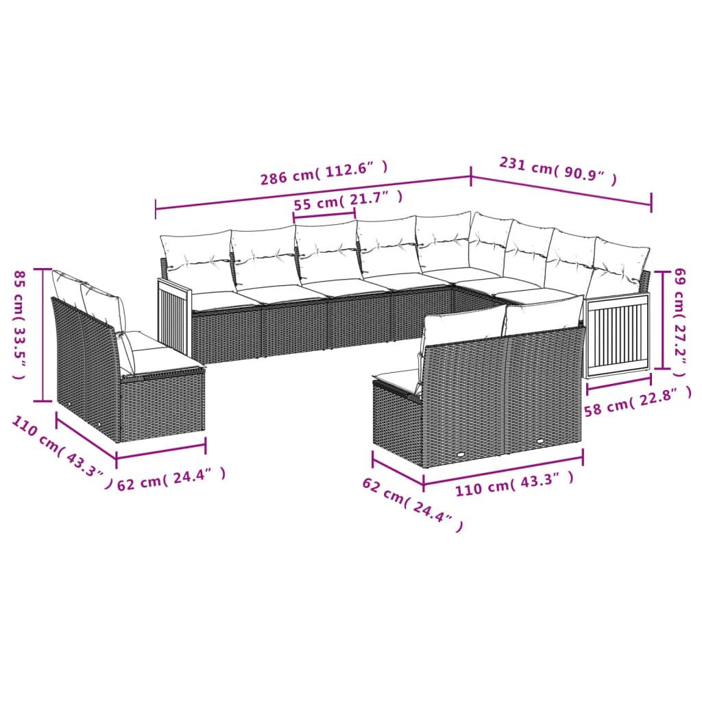 VidaXL Ensemble de canapés de jardin rotin synthétique  