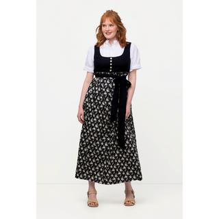 Ulla Popken  Abito tradizionale Dirndl con taglio smanicato, fiori, laccetto e scollo rettangolare 