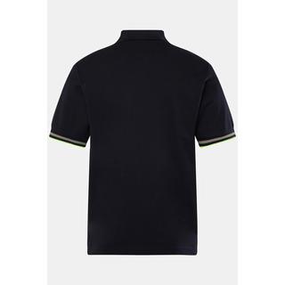 JP1880  Maglia polo in piqué con mezze maniche e orli con righe, fino alla tg. 8XL 