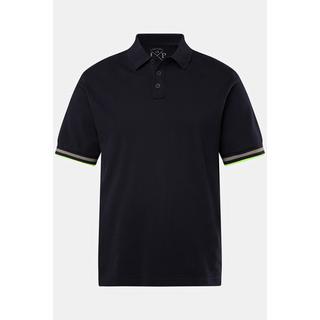 JP1880  Maglia polo in piqué con mezze maniche e orli con righe, fino alla tg. 8XL 