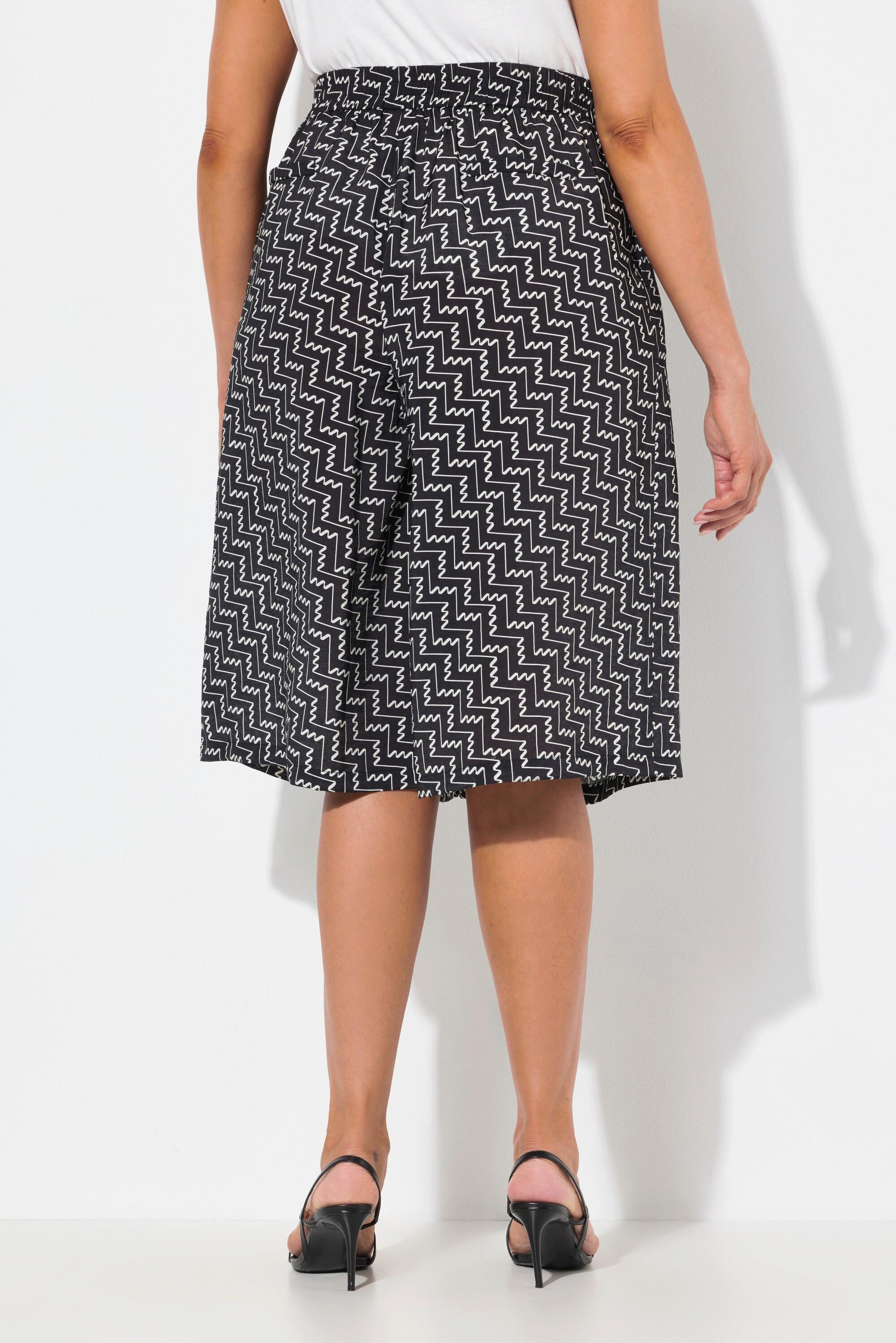 Ulla Popken Jupe-culotte Jambe Large Taille Confortable Effet Martelé  