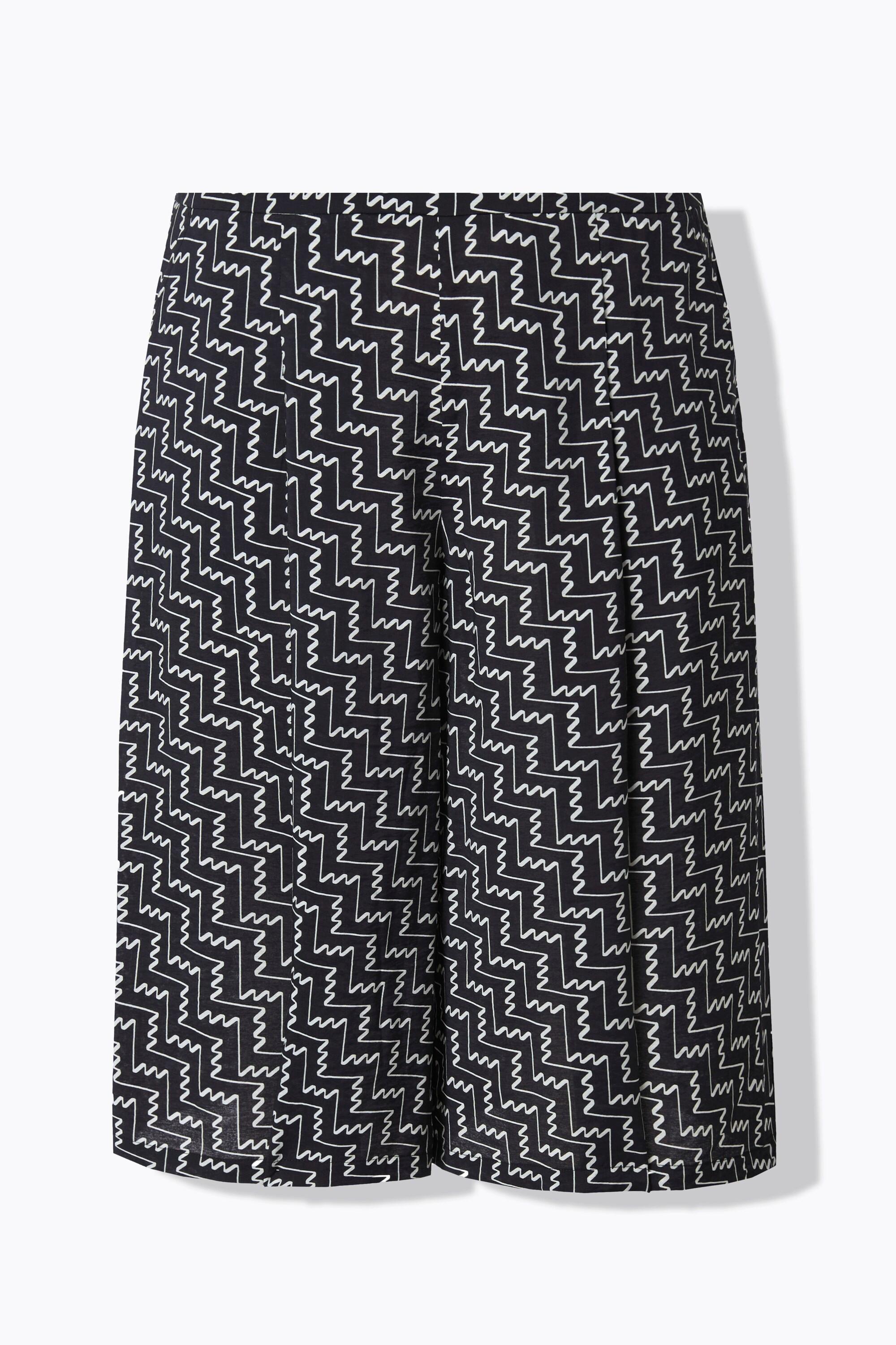 Ulla Popken Jupe-culotte Jambe Large Taille Confortable Effet Martelé  