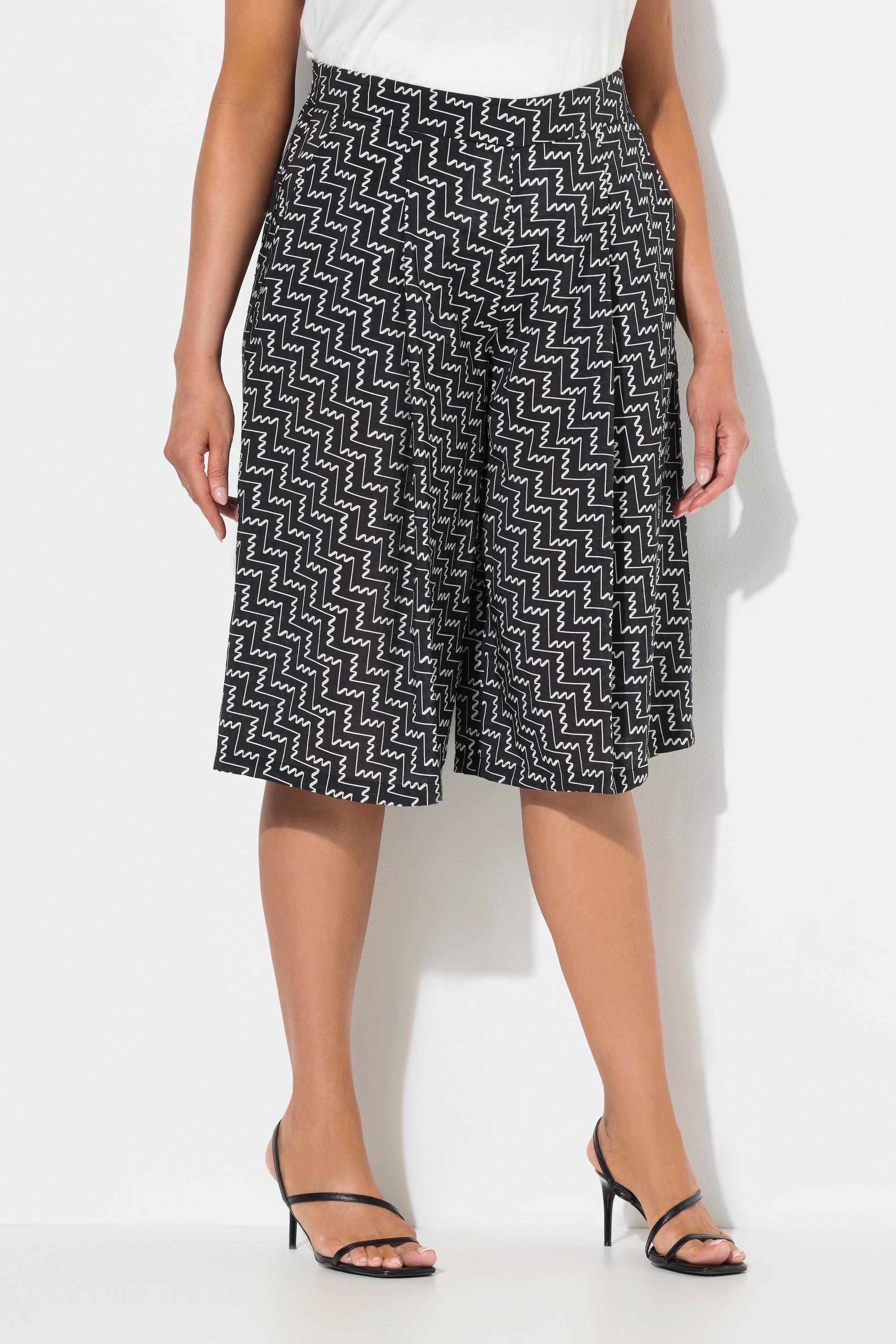 Ulla Popken Jupe-culotte Jambe Large Taille Confortable Effet Martelé  