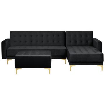 Ecksofa mit Ottomane aus Samtstoff Modern ABERDEEN