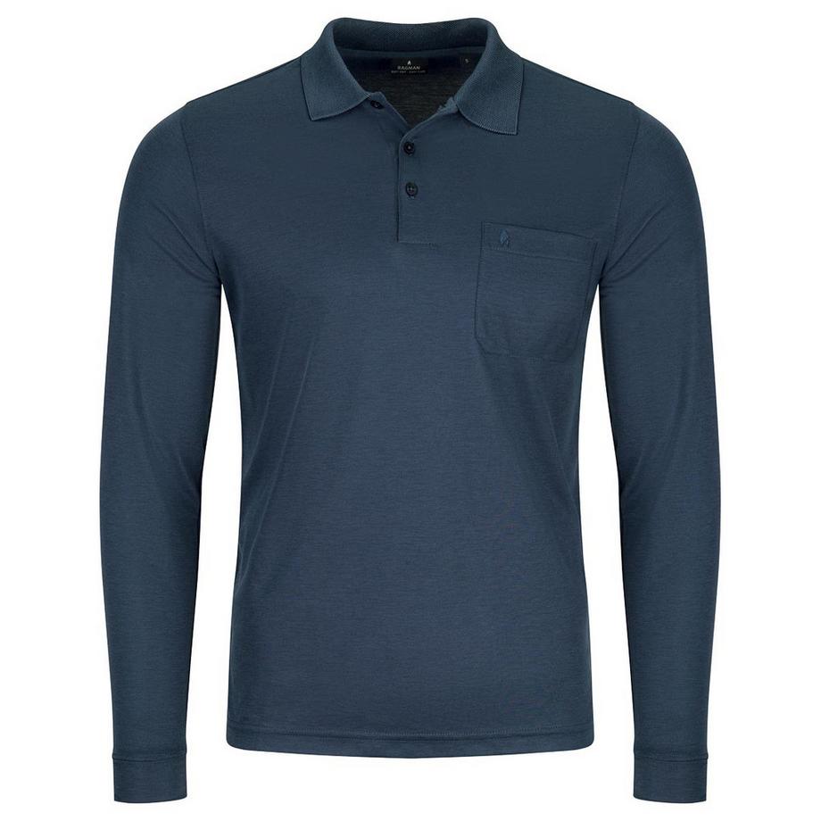 Ragman Soft Knit Langarm Poloshirt  