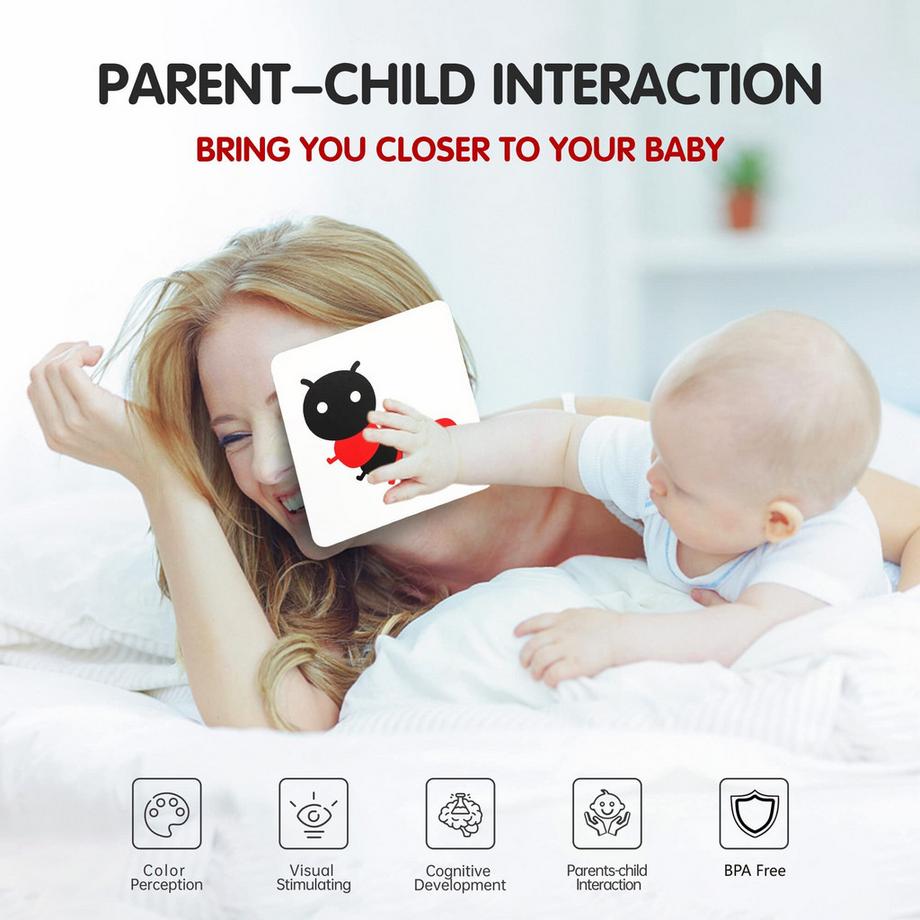 Activity-board  Jouet bébé Cartes contrastées bébé,Livre contrasté bébé nouveau-né 