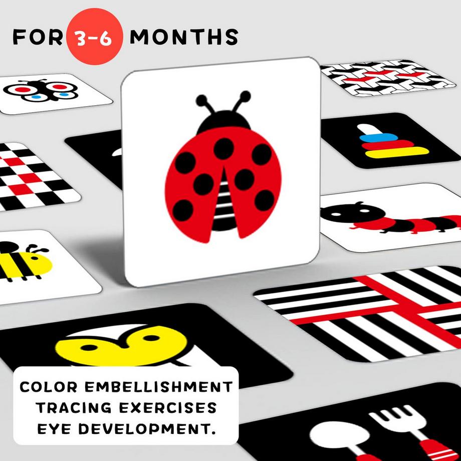 Activity-board  Jouet bébé Cartes contrastées bébé,Livre contrasté bébé nouveau-né 