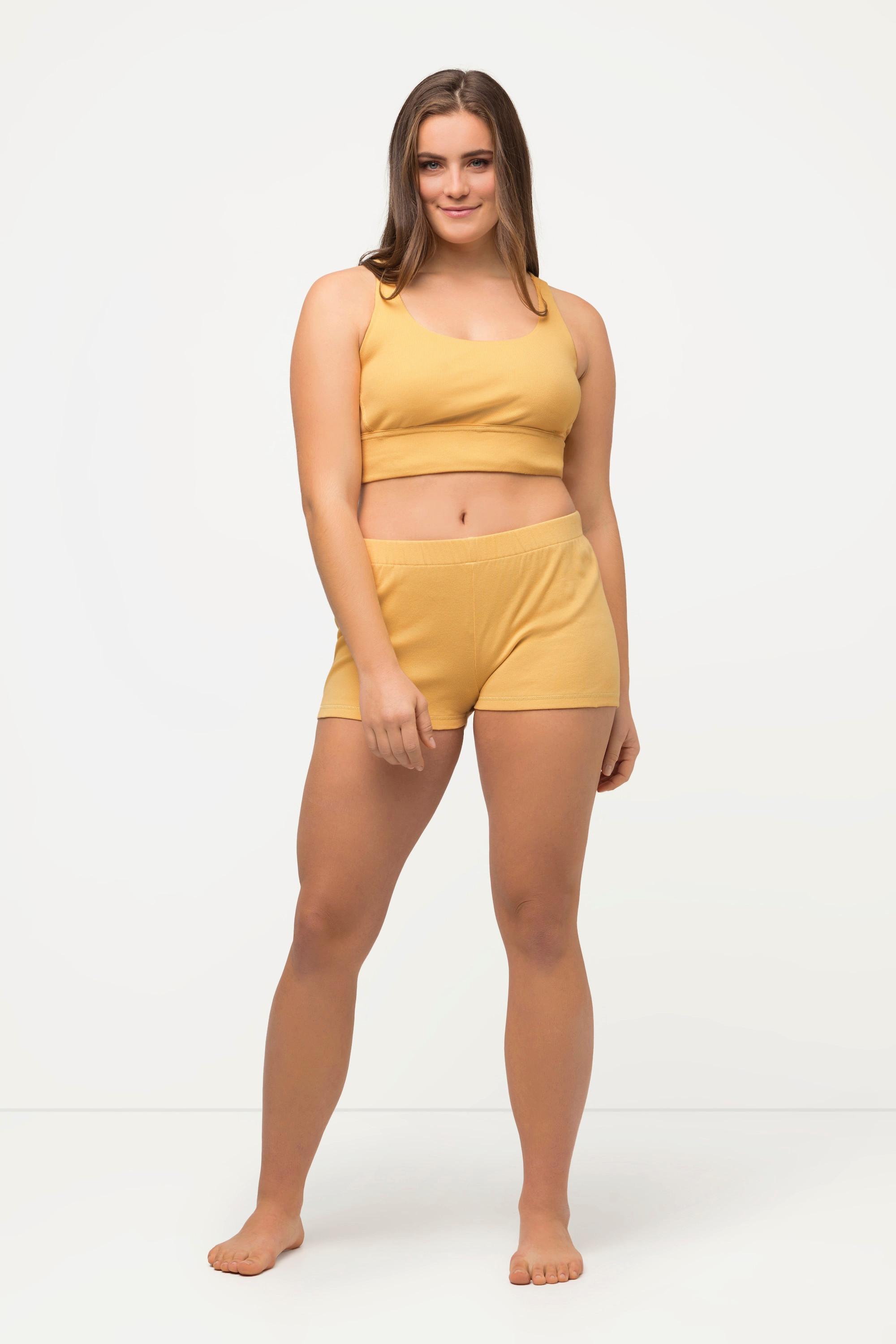 Ulla Popken Rippjersey Bustier Carree-Ausschnitt Biobaumwolle  