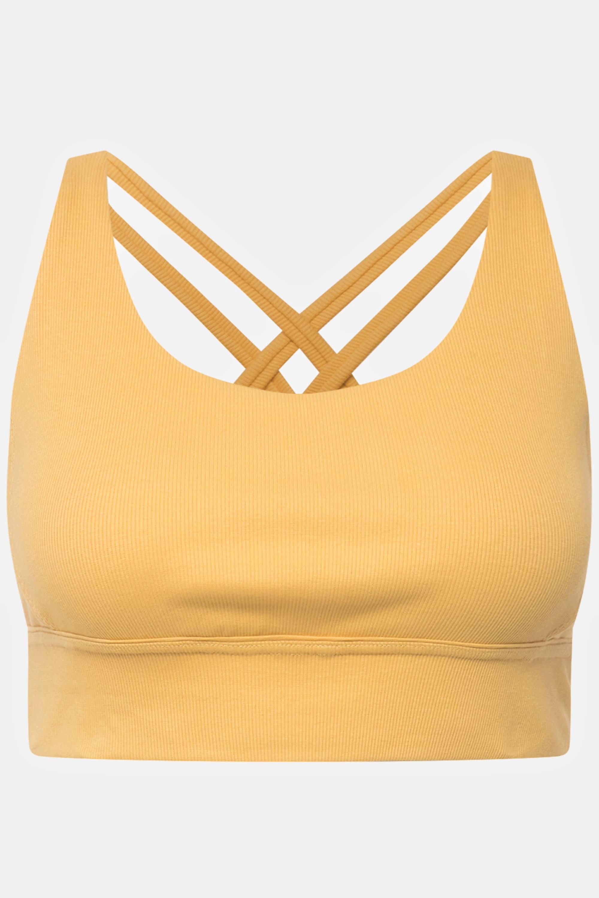 Ulla Popken  Bustier in jersey a costine di cotone biologico con scollo rettangolare 