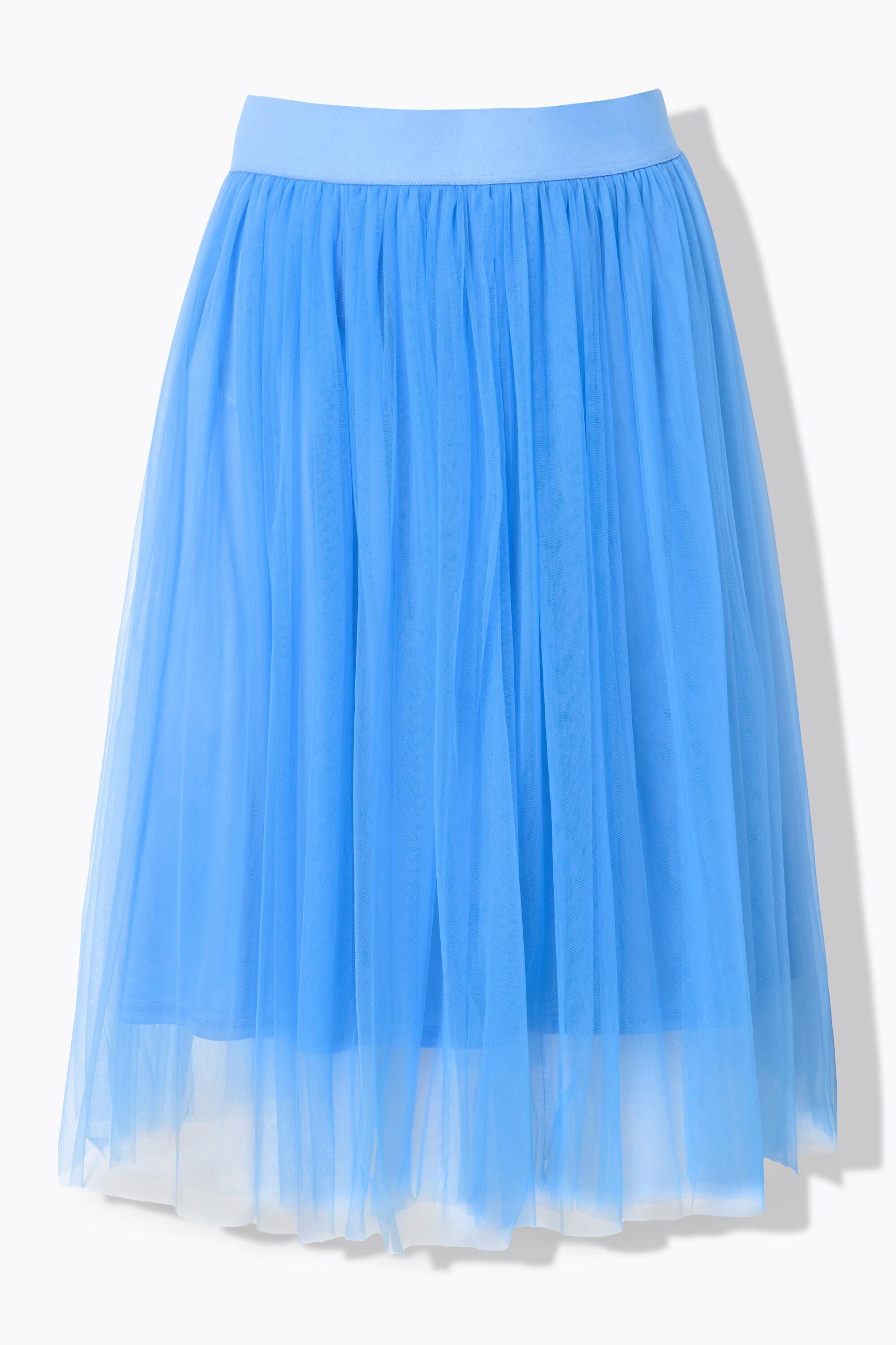 Ulla Popken  Jupe midi en tulle doublée, ceinture élastique et coupe évasée 