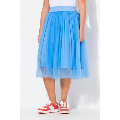 Ulla Popken  Jupe midi en tulle doublée, ceinture élastique et coupe évasée 