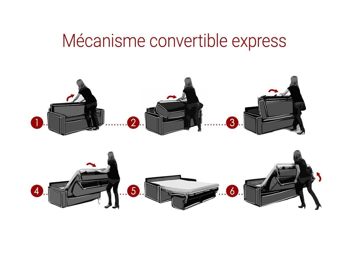 Vente-unique Schlafsofa 4Sitzer CALIFE Liegefläche Matratzen  